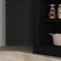 HOMCOM 72.5" Freestanding Kitchen Pantry Cabinet with 4 Doors, Black(m-9)