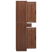 Pantry Cabinet with 6 Door Shelves, 3 Pull-Out Organizers, 2 Drawers, Kitchen Cupboard with Embossed Texture, 31.5" L x 16" W x 72" H, Brown(m-14)