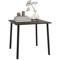 Outsunny Patio Dining Table with Umbrella Hole for 4 People, Aluminium Legs, for Backyard Lawn Balcony, 31.5" x 31.5", Brown(m-11)