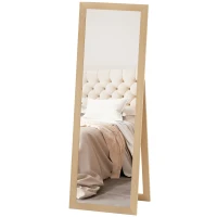 HOMCOM 58" x 20" Floor Standing Mirror, Full Body Mirror for Bedroom, Living Room, Oak(m-2)