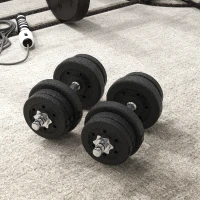 Soozier 55 lbs Adjustable Dumbbells Weight Set Dumbbell Hand Weight Barbell for Body Fitness Lifting Training for Home Office Gym, Black(m-8)