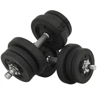 Soozier 55 lbs Adjustable Dumbbells Weight Set Dumbbell Hand Weight Barbell for Body Fitness Lifting Training for Home Office Gym, Black(m-2)