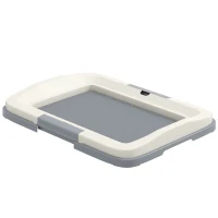 PawHut 18" x 13" Pee Pad Holder, Dog Potty Tray for Indoor Outdoor, Easy to Clean Dog Training Toilet Pee Pad Tray, Grey(m-2)