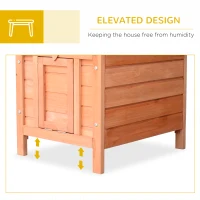 PawHut Wooden Rabbit Hutch Bunny Cage Outdoor Cat House Guinea Pig Cage Duck Shelter, Indoor Outdoor Use, 20"x16.5"x17", Orange(m-6)