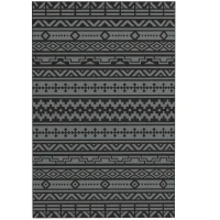 Outsunny Reversible Outdoor Rug, Waterproof Plastic Straw with Carry Bag, 6' x 9', Black & Gray Geometric Wall(m-1)
