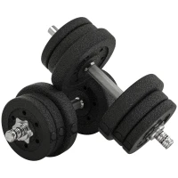 Soozier 55 lbs Adjustable Dumbbells Weight Set Dumbbell Hand Weight Barbell for Body Fitness Lifting Training for Home Office Gym, Black(m-11)