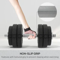 Soozier 66 lbs Adjustable Dumbbells Weight Set Dumbbell Hand Weight Barbell for Body Fitness Lifting Training for Home Office Gym, Black(m-5)