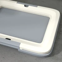 PawHut 18" x 13" Pee Pad Holder, Dog Potty Tray for Indoor Outdoor, Easy to Clean Dog Training Toilet Pee Pad Tray, Grey(m-10)