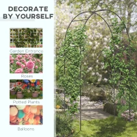 Outsunny 7.9FT Garden Arch Trellis, Metal Arch, Outdoor Garden Arbor for Climbing Plants, Wedding Decoration(m-4)