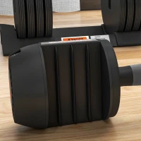 Soozier 4-Level Adjustable Dumbbells, 2 x 22lbs Rubber Weights Exercise Fitness Dumbbell Set with Non-Slip Handles and Tray for Men Women Home Gym Workout(m-9)