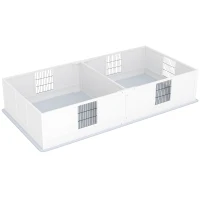 PawHut Two Rooms Design Dog Whelping Box with Washable Pee Pad, Adjustable Door, for Large Breed Dogs, 96" x 47" x 19"(m-12)