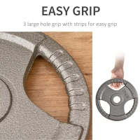 Soozier Set of 4 Weight Plates for 2"/5cm hole Dumbbell Handle Bar, 33 lbs Dumbbell Plates Barbell Weights, 2 x 11 lbs, 2 x 5.5 lbs, Silver(m-6)