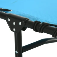 Outsunny Foldable Chaise Lounge, 4-Position Reclining Back, Trifold Portable design and Breathable Mesh for Poolside,Camping, Hiking - Light Blue(m-10)