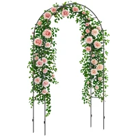 Outsunny 7.9FT Garden Arch Trellis, Metal Arch, Outdoor Garden Arbor for Climbing Plants, Wedding Decoration(m-11)