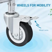HOMCOM Rolling Shower Wheelchair for Seniors, Bedside Commode Chair with Locking Wheels, Seat, Backrest, Arms, Gray(m-8)