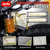 Qaba 12V Aprilia Licenced Kids Motorcycle with Training Wheels, Spring Suspension, LED Light, USB, Music, Red(m-7)