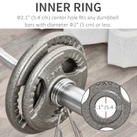 Soozier Set of 4 Weight Plates for 2"/5cm hole Dumbbell Handle Bar, 33 lbs Dumbbell Plates Barbell Weights, 2 x 11 lbs, 2 x 5.5 lbs, Silver(m-5)