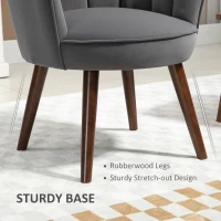 HOMCOM Modern Accent Chair Leisure Club Chair with Velvet-Touch Fabric Wood Legs for Living Room, Dark Grey(m-6)