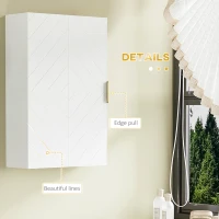 kleankin 2-Piece Bathroom Storage Cabinet Set, Bathroom Cabinets with Adjustable Shelves, Free Standing, Wall-Mounted, White(m-7)