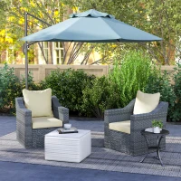 Outsunny Seat Cushion Back Pillows Replacement Set of 2, Patio Chair Cushions Set for Indoor Outdoor, Cream White(m-10)