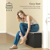 HOMCOM Shoe Storage Bench with Padded Seat Cushion and Flip-Drawer, Entryway Bench, Shoe Cabinet, 40.9x10.2x18.7 Inches, Black(m-7)