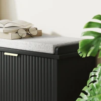 HOMCOM Shoe Storage Bench with Padded Seat Cushion and Flip-Drawer, Entryway Bench, Shoe Cabinet, 40.9x10.2x18.7 Inches, Black(m-9)