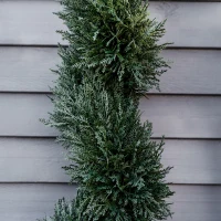 Outsunny 3FT Topiary Artificial Faux Cedar Tree Spiral Fake Plant, Pre-potted & Features High-Quality Detailed Look for Indoor or(m-9)
