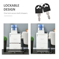 Vinsetto L-Shaped Computer Desk and File Cabinet Set for Bedroom, White(m-6)