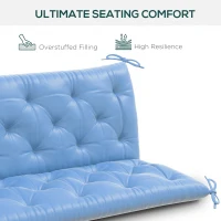 Outsunny 3-Seater Outdoor Bench Swing Chair Replacement Cushions for Patio Garden, Light Blue(m-5)