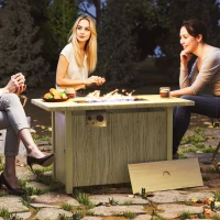 Outsunny 43" Propane Fire Pit Table 50,000 BTU Outdoor Gas Fire Table with Waterproof Cover(m-10)