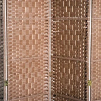 HOMCOM 6ft Folding Room Divider, 4 Panel Wall Partition with Wooden Frame for Bedroom, Home Office, Natural(m-10)