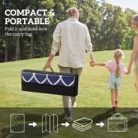 Outsunny Reversible Outdoor Rug, Waterproof Plastic Straw with Carry Bag, 9' x 18', Blue & White Lantern(m-4)