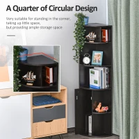 HOMCOM Computer Desk and Bookcase Set, Study Table with Adjustable Shelf, Bookshelf with Open Compartments and Cabinet, Black(m-9)