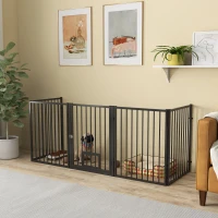 PawHut 5 Panels Dog Playpen, Foldable Portable Pet Playpen with Door, for Small & Medium Dogs, 30"H(m-1)