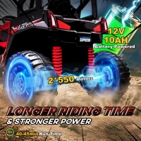 Aosom Kids Ride On Car 12V Battery-powered Electric Off-road UTV Toy 1.8-3.7 mph with High Roof Parental Remote Control Music Lights MP3 Suspension Wheels for 37-96 months(m-10)