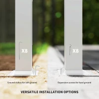 Outsunny 10' x 10' Retractable Pergola Canopy with Magnetic Fixture, UPF30+ Outdoor Pergola, Blue(m-7)