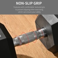 Soozier 50lbs Rubber Hex Dumbbells Weight Dumbbell Hand Weight Barbell for Body Fitness Training for Home Office Gym, Black(m-5)