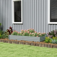 Outsunny 6 x 3 x 1ft Galvanized Raised Garden Bed, Reinforced Outdoor Planter Box with Open Bottom, Silver(m-8)