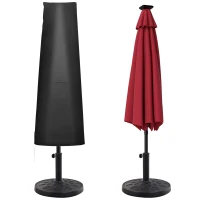 Outsunny Outdoor Large Umbrella Cover Patio Cantilever Banana Parasol Protector Weather Resistant Black(m-2)