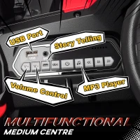 Aosom Kids Ride On Car 12V Battery-powered Electric Off-road UTV Toy 1.8-3.7 mph with High Roof Parental Remote Control Music Lights MP3 Suspension Wheels for 37-96 months(m-6)