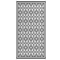 Outsunny Reversible Outdoor Rug, Waterproof Plastic Straw with Carry Bag, 9' x 18', Black & White Lantern(m-1)