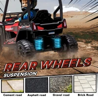 Aosom Kids Ride On Car 12V Battery-powered Electric Off-road UTV Toy 1.8-3.7 mph with High Roof Parental Remote Control Music Lights MP3 Suspension Wheels for 37-96 months(m-4)
