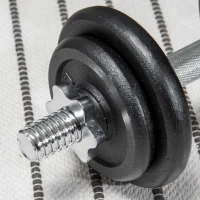 Soozier 44lbs 2-in-1 Adjustable Weight Barbell & Dumbbells Set, Free Weights Set with Non-Slip Handles for Home Gym Training, Black(m-10)