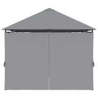 Outsunny 13'x 10' Soft-top Steel Patio Gazebo Canopy Party Tent with 6 Removable Curtains and Drainage Holes, Grey(m-7)