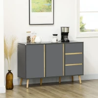 HOMCOM Sideboard Buffet Cabinet with Adjustable Shelves - Dark Grey(m-1)