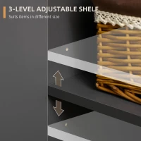 HOMCOM Sideboard Buffet Cabinet with Adjustable Shelves - Dark Grey(m-5)