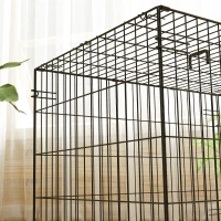 PawHut 30" Dog Crate with 2 Doors, Folding Metal Dog Cage with Soft Cushion, Removable Tray, Handle, for Small Dogs, Black(m-10)