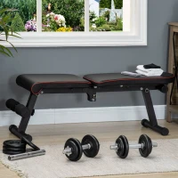 Soozier 44lbs 2-in-1 Adjustable Weight Barbell & Dumbbells Set, Free Weights Set with Non-Slip Handles for Home Gym Training, Black(m-8)