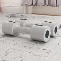 Soozier 11lbs Adjustable Dumbbell Set of Two, Hand Weights with 12 Weight Plates and Non-Slip Handles, for Men and Women, Home Gym Workout, White(m-10)