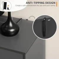 HOMCOM Sideboard Buffet Cabinet with Adjustable Shelves - Dark Grey(m-6)